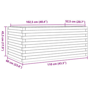 Ζαρντινιέρα Κήπου 110x60x45,5 εκ από Μασίφ Ξύλο Πεύκου