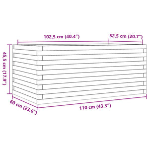Ζαρντινιέρα Κήπου 110x60x45,5 εκ. από Μασίφ Ξύλο Ψευδοτσούγκας - Pakobazaar