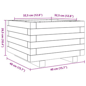 Ζαρντινιέρα Κήπου 40x40x26,5 εκ από Μασίφ Ξύλο Πεύκου