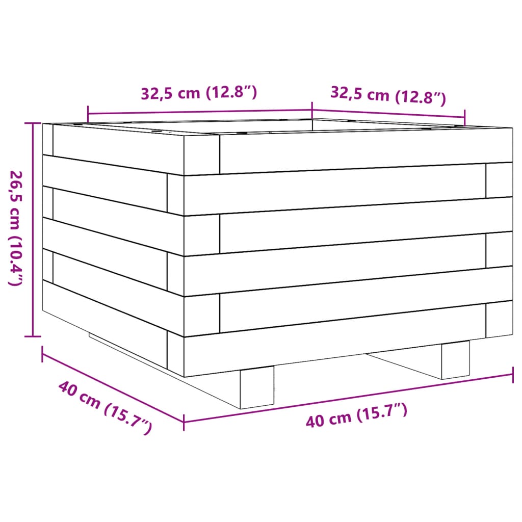 Ζαρντινιέρα Καφέ Κεριού 40x40x26,5 εκ. από Μασίφ Ξύλο Πεύκου