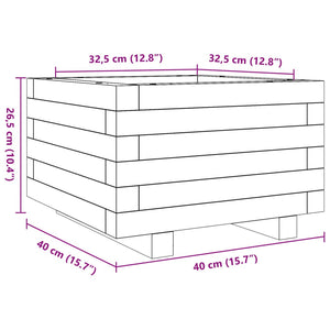 Ζαρντινιέρα Κήπου 40x40x26,5 εκ. από Μασίφ Ξύλο Ψευδοτσούγκας