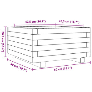 Ζαρντινιέρα Κήπου 50x50x26,5 εκ. από Μασίφ Ξύλο Ψευδοτσούγκας