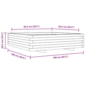 Ζαρντινιέρα Κήπου Λευκή 100x100x26,5 εκ. από Μασίφ Ξύλο Πεύκου