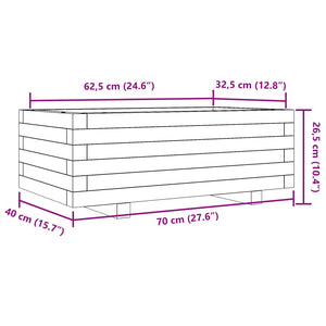 Ζαρντινιέρα Καφέ Κεριού 70x40x26,5 εκ. από Μασίφ Ξύλο Πεύκου