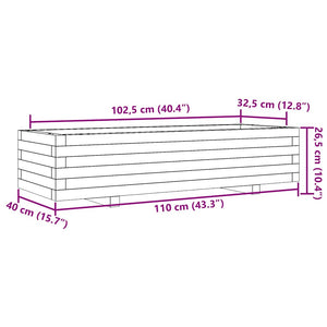 Ζαρντινιέρα Καφέ Κεριού 110x40x26,5 εκ. από Μασίφ Ξύλο Πεύκου