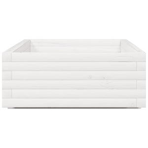 Ζαρντινιέρα Κήπου Λευκή 110x60x26,5 εκ. από Μασίφ Ξύλο Πεύκου