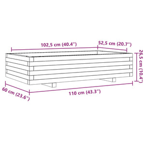 Ζαρντινιέρα Κήπου 110x60x26,5 εκ. από Μασίφ Ξύλο Ψευδοτσούγκας