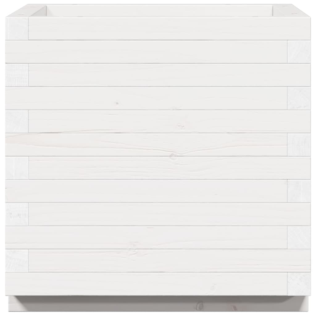 Ζαρντινιέρα Λευκή. 50x50x49,5 εκ από Μασίφ Ξύλο Πεύκου