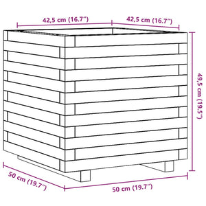 Ζαρντινιέρα Κήπου 50x50x49,5 εκ. από Μασίφ Ξύλο Ψευδοτσούγκας