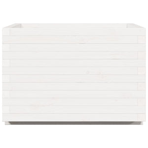 Ζαρντινιέρα Κήπου Λευκή 70x70x49,5 εκ. από Μασίφ Ξύλο Πεύκου