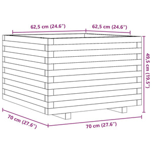 Ζαρντινιέρα Καφέ Κεριού 70x70x49,5 εκ. από Μασίφ Ξύλο Πεύκου