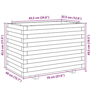 Ζαρντινιέρα Κήπου 70x40x49,5 εκ. από Εμποτισμένο Ξύλο Πεύκου