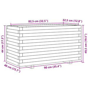 Ζαρντινιέρα Κήπου 90x40x49,5 εκ. από Μασίφ Ξύλο Ψευδοτσούγκας