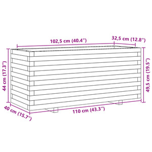 Ζαρντινιέρα Κήπου 110x40x49,5 εκ. από Εμποτισμένο Ξύλο Πεύκου