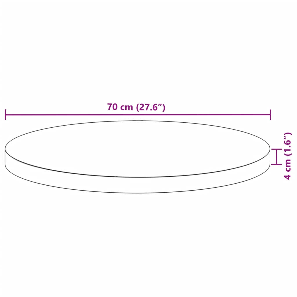 Επιφάνεια Τραπεζιού Στρογγυλή Ø70x4 εκ. από Μασίφ Ξύλο Ακακίας