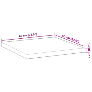 Επιφάνεια Τραπεζιού Τετράγωνη 60x60x2 εκ. Μασίφ Ξύλο Ακακίας