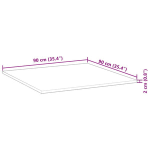 Επιφάνεια Τραπεζιού Τετράγωνη 90x90x2 εκ. Μασίφ Ξύλο Ακακίας