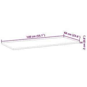 Επιφάνεια Γραφείου Ορθογώνια 140x60x2 εκ. Μασίφ Ξύλο Ακακίας - Pakobazaar