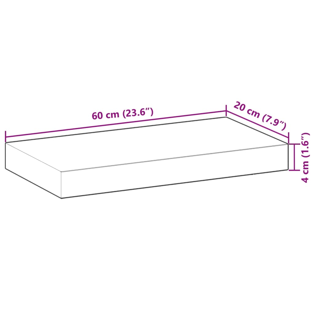 Επιφάνεια Τραπεζιού Ορθογώνια 60x20x4 εκ. από Μασίφ Ξύλο Ακακίας - Pakobazaar