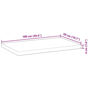 Επιφάνεια Γραφείου Ορθογώνια 100x50x4 εκ. Μασίφ Ξύλο Ακακίας - Pakobazaar