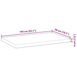 Επιφάνεια Γραφείου Ορθογώνια 140x50x4 εκ. Μασίφ Ξύλο Ακακίας
