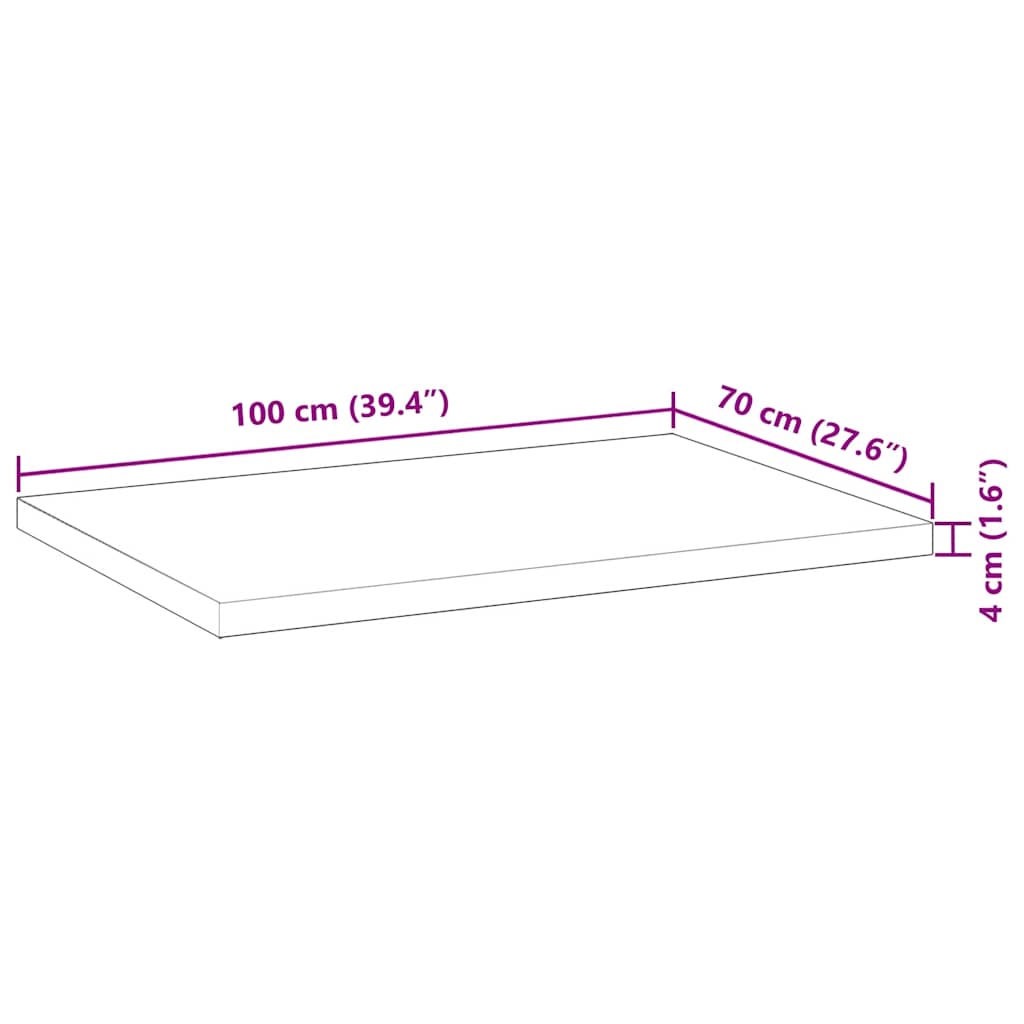Επιφάνεια Γραφείου Ορθογώνια 100x70x4 εκ. Μασίφ Ξύλο Ακακίας