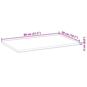Επιφάνεια Γραφείου Ορθογώνια 80x50x2 εκ. Μασίφ Ξύλο Ακακίας
