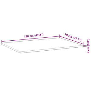 Επιφάνεια Γραφείου Ορθογώνια 120x70x2 εκ. Μασίφ Ξύλο Ακακίας