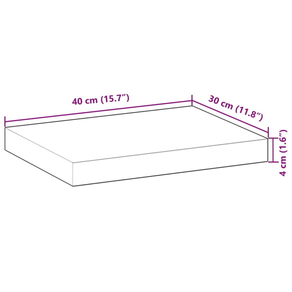 Επιφάνεια Τραπεζιού Ορθογώνια 40x30x4 εκ. από Μασίφ Ξύλο Ακακίας - Pakobazaar