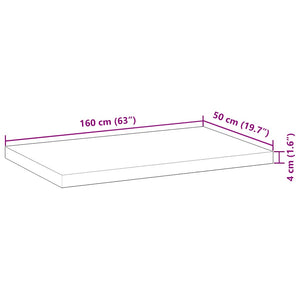 Επιφάνεια Γραφείου Ορθογώνια 160x50x4 εκ. Μασίφ Ξύλο Ακακίας