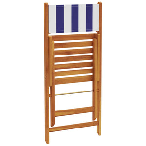 Σετ Τραπεζαρίας Κήπου 5 τεμ. Μπλε/Λευκό Συνθ. Ρατάν/Μασίφ Ξύλο - Pakobazaar
