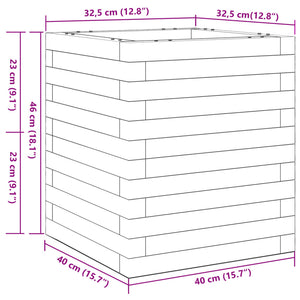 Ζαρντινιέρα Κήπου 40x40x46 εκ από Μασίφ Ξύλο Πεύκου