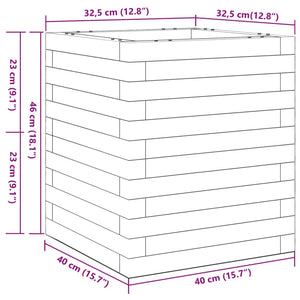 Ζαρντινιέρα Καφέ Κεριού 40x40x46 εκ. από Μασίφ Ξύλο Πεύκου