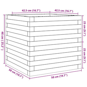 Ζαρντινιέρα Κήπου Λευκή 50x50x46 εκ. από Μασίφ Ξύλο Πεύκου