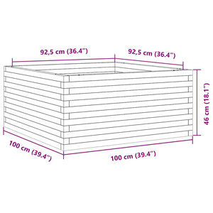 Ζαρντινιέρα Κήπου 100x100x46 εκ. από Μασίφ Ξύλο Ψευδοτσούγκας