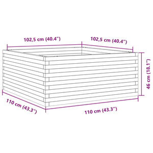 Ζαρντινιέρα Καφέ Κεριού 110x110x46 εκ. από Μασίφ Ξύλο Πεύκου