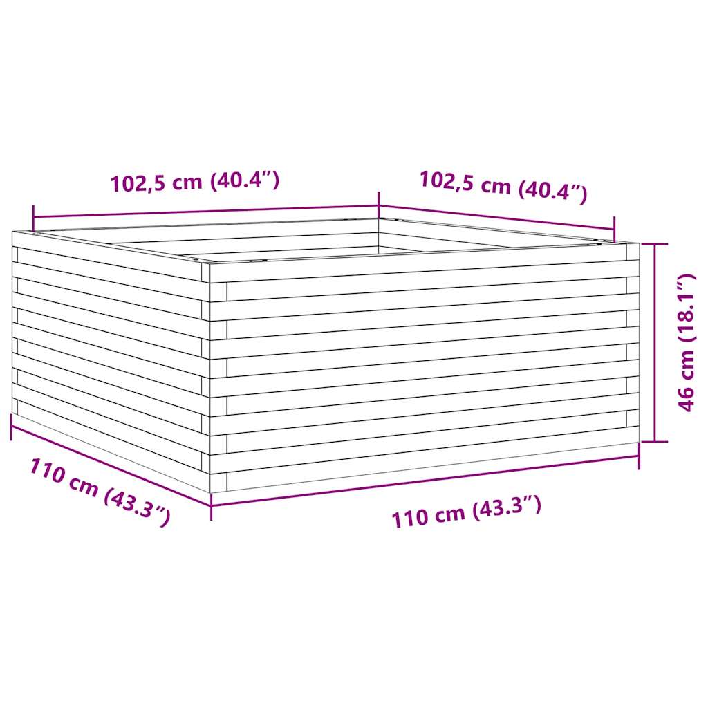 Ζαρντινιέρα Κήπου 110x110x46 εκ. από Μασίφ Ξύλο Ψευδοτσούγκας