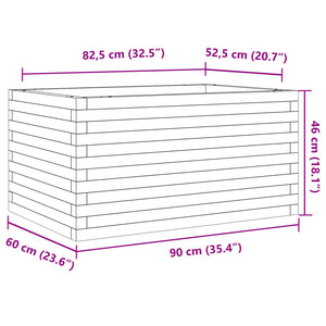 Ζαρντινιέρα Καφέ Κεριού 90x60x46 εκ. από Μασίφ Ξύλο Πεύκου