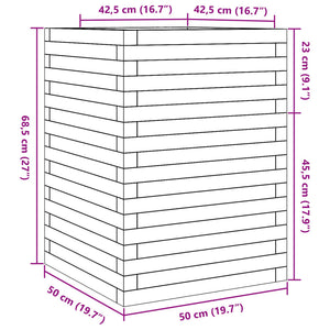 Ζαρντινιέρα 50x50x68,5 εκ. από Μασίφ Ξύλο Πεύκου