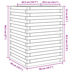 Ζαρντινιέρα Λευκή. 50x50x68,5 εκ από Μασίφ Ξύλο Πεύκου