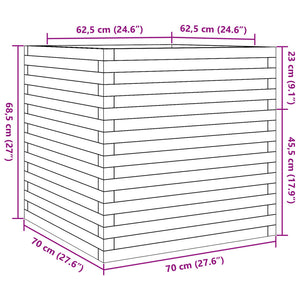 Ζαρντινιέρα Κήπου 70x70x68,5 εκ. από Μασίφ Ξύλο Ψευδοτσούγκας - Pakobazaar