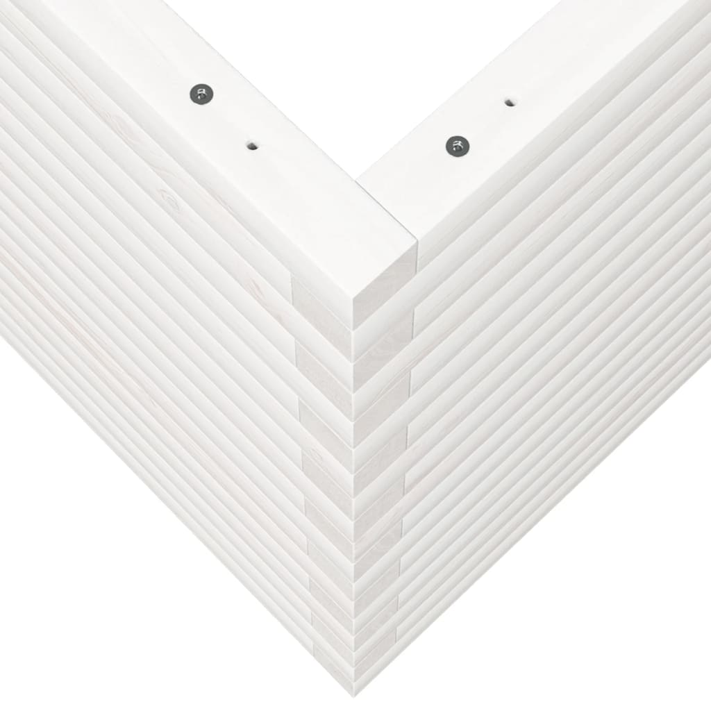 Ζαρντινιέρα Λευκή 80x80x68,5 εκ. από Μασίφ Ξύλο Πεύκου