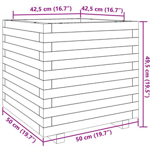 Ζαρντινιέρα Λευκή. 50x50x49,5 εκ από Μασίφ Ξύλο Πεύκου