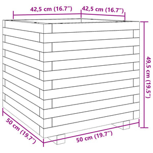 Ζαρντινιέρα Καφέ Κεριού 50x50x49,5 εκ. από Μασίφ Ξύλο Πεύκου