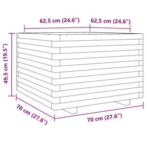 Ζαρντινιέρα Κήπου 70x70x49,5 εκ από Μασίφ Ξύλο Πεύκου