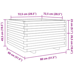 Ζαρντινιέρα Καφέ Κεριού 80x80x49,5 εκ. από Μασίφ Ξύλο Πεύκου