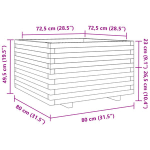 Ζαρντινιέρα Κήπου 80x80x49,5 εκ. από Εμποτισμένο Ξύλο Πεύκου