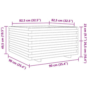 Ζαρντινιέρα Κήπου 90x90x49,5 εκ από Μασίφ Ξύλο Πεύκου - Pakobazaar