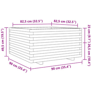 Ζαρντινιέρα Κήπου 90x90x49,5 εκ. από Εμποτισμένο Ξύλο Πεύκου - Pakobazaar