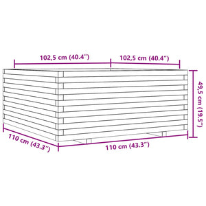 Ζαρντινιέρα Καφέ Κεριού 110x110x49,5 εκ. από Μασίφ Ξύλο Πεύκου